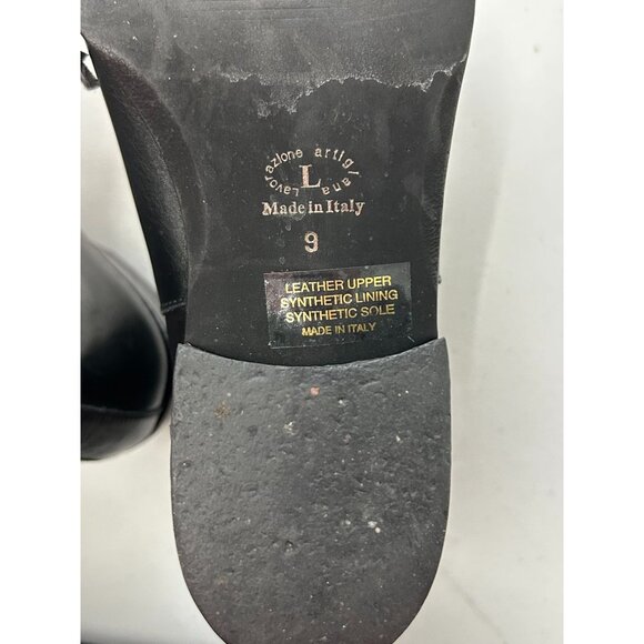 LAVORAZIONE ARTIGIANA Womens Black Leather Chelsea Boots Size 9 Made In Italy - Picture 8 of 12
